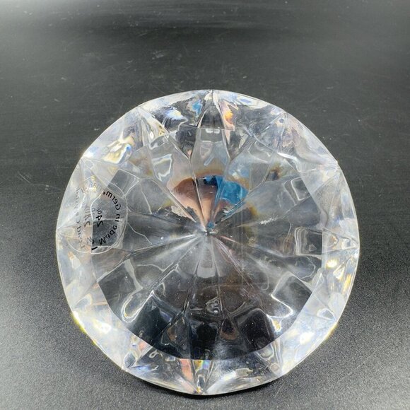 Clear Crystal Glass Diamond Shape Sculpture Paperweight Set2 Made In Germany VTG - Picture 8 of 13